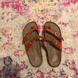 Madden girl orange sandals.